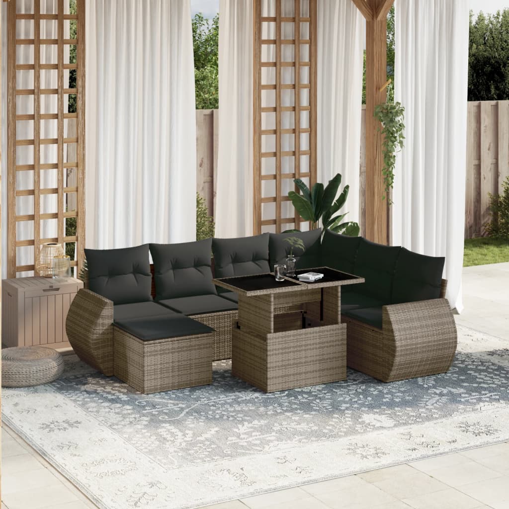 8721102418334_m_en_hd_1 vidaXL 8 Piece Garden Sofa Set with Cushions Grey Poly Rattan - Image 1
