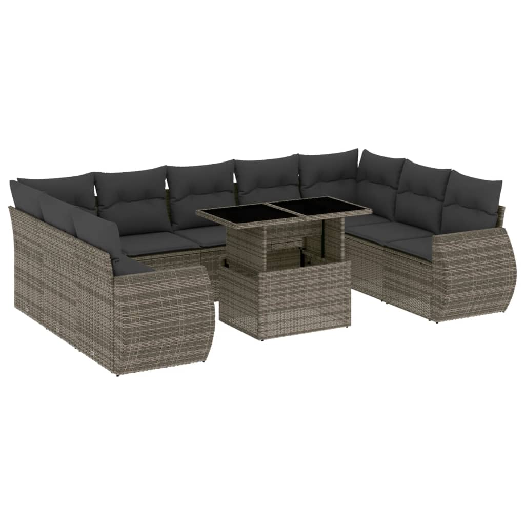 8721102418730_a_en_hd_1 vidaXL 10 Piece Garden Sofa Set with Cushions Grey Poly Rattan - Image 2