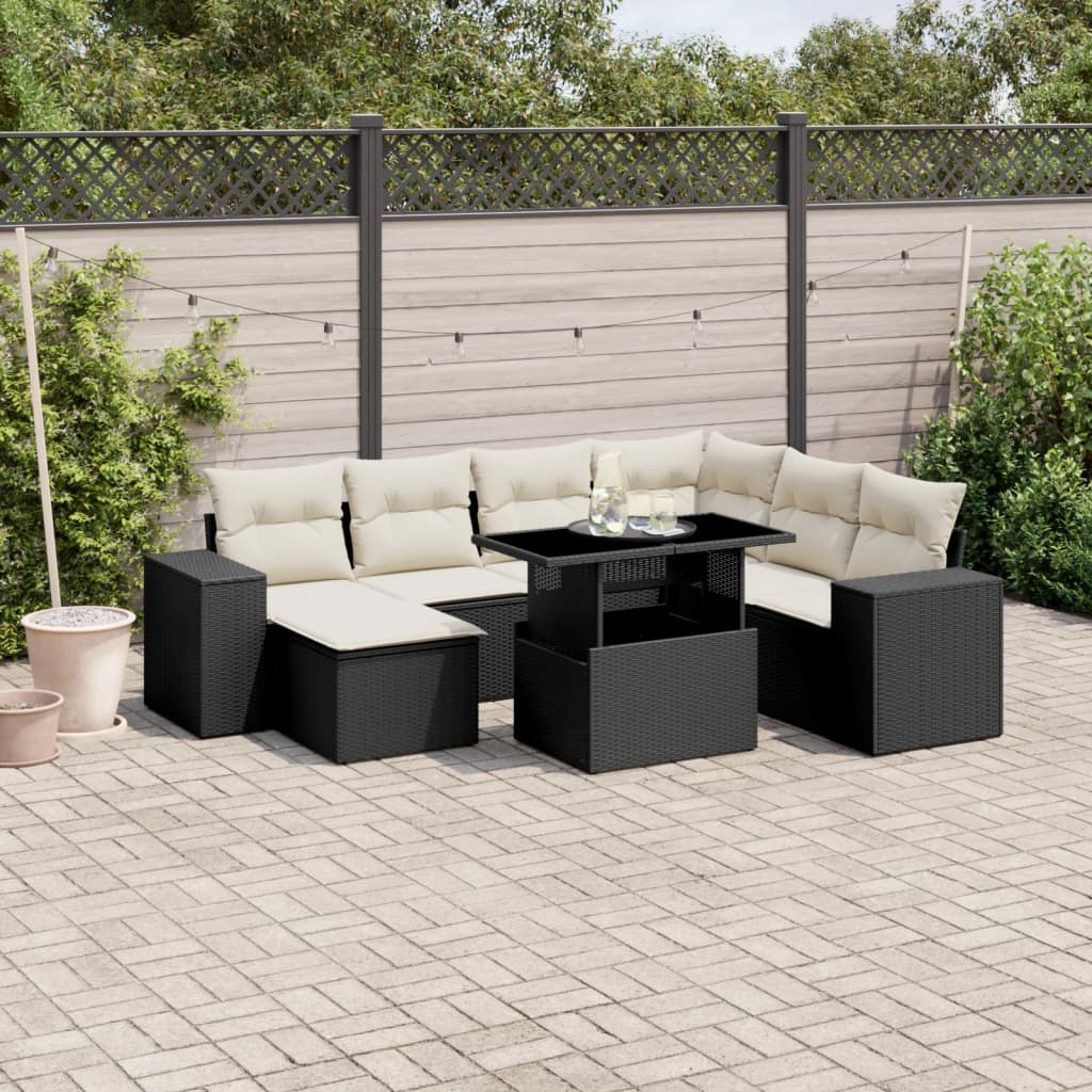 8721102424595_m_en_hd_1 vidaXL 8 Piece Garden Sofa Set with Cushions Black Poly Rattan - Image 1