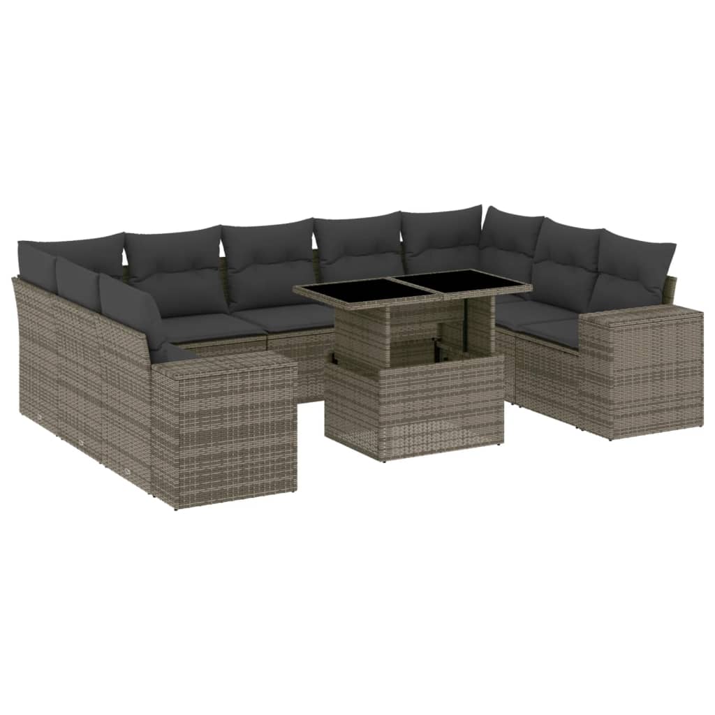 8721102425035_a_en_hd_1 vidaXL 10 Piece Garden Sofa Set with Cushions Grey Poly Rattan - Image 2