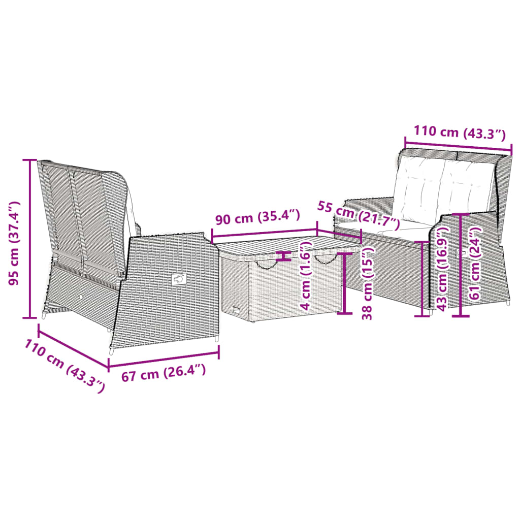 8721102434242_g_en_hd_7 vidaXL 3 Piece Garden Lounge Set with Cushions Black Poly Rattan - Image 9