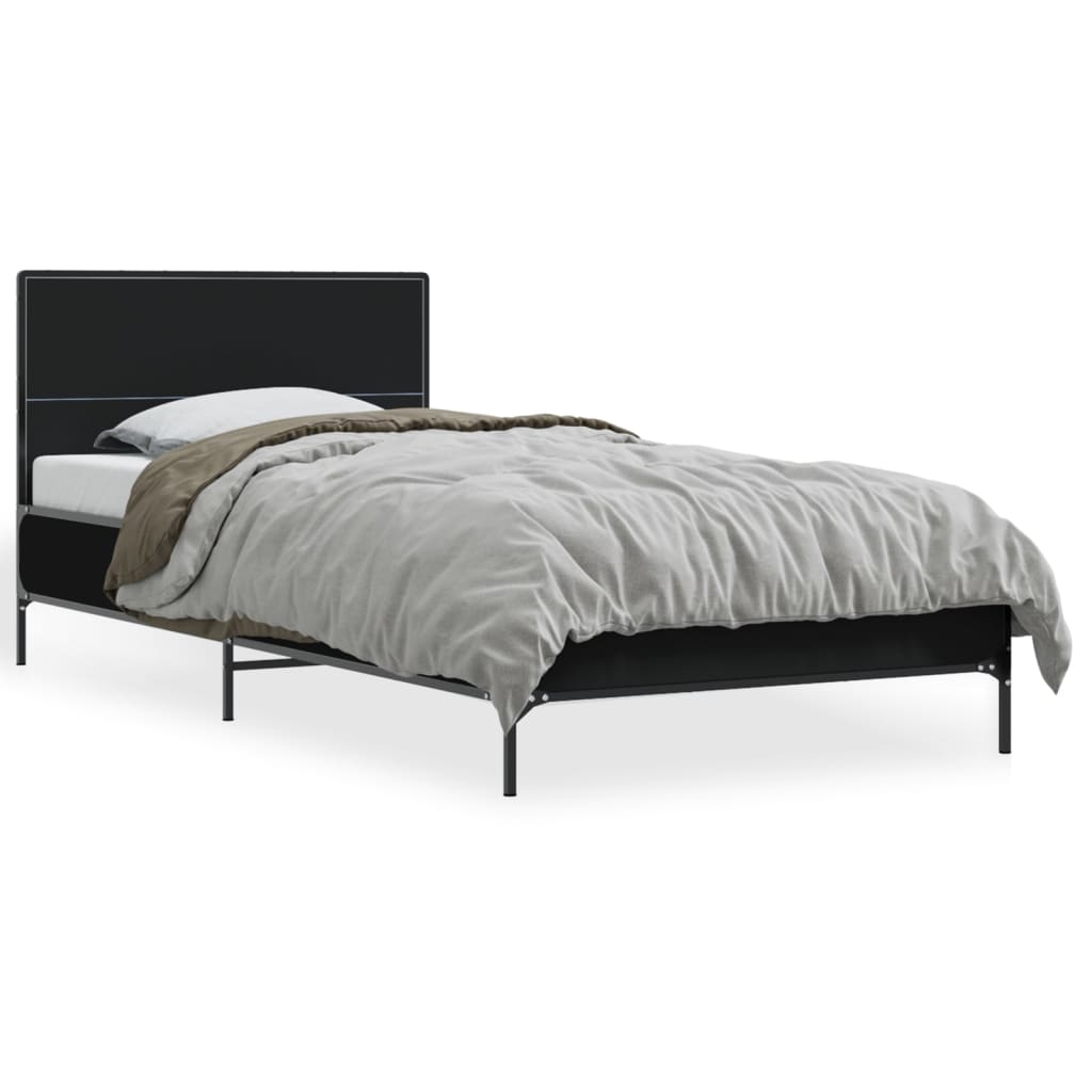 8721102445408_a_en_hd_1 vidaXL Bed Frame without Mattress Black 90x190 cm - Image 2