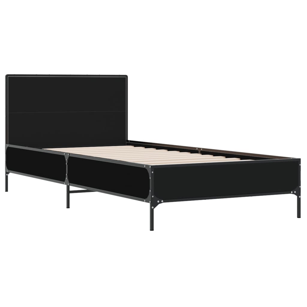 8721102445408_g_en_hd_1 vidaXL Bed Frame without Mattress Black 90x190 cm - Image 3