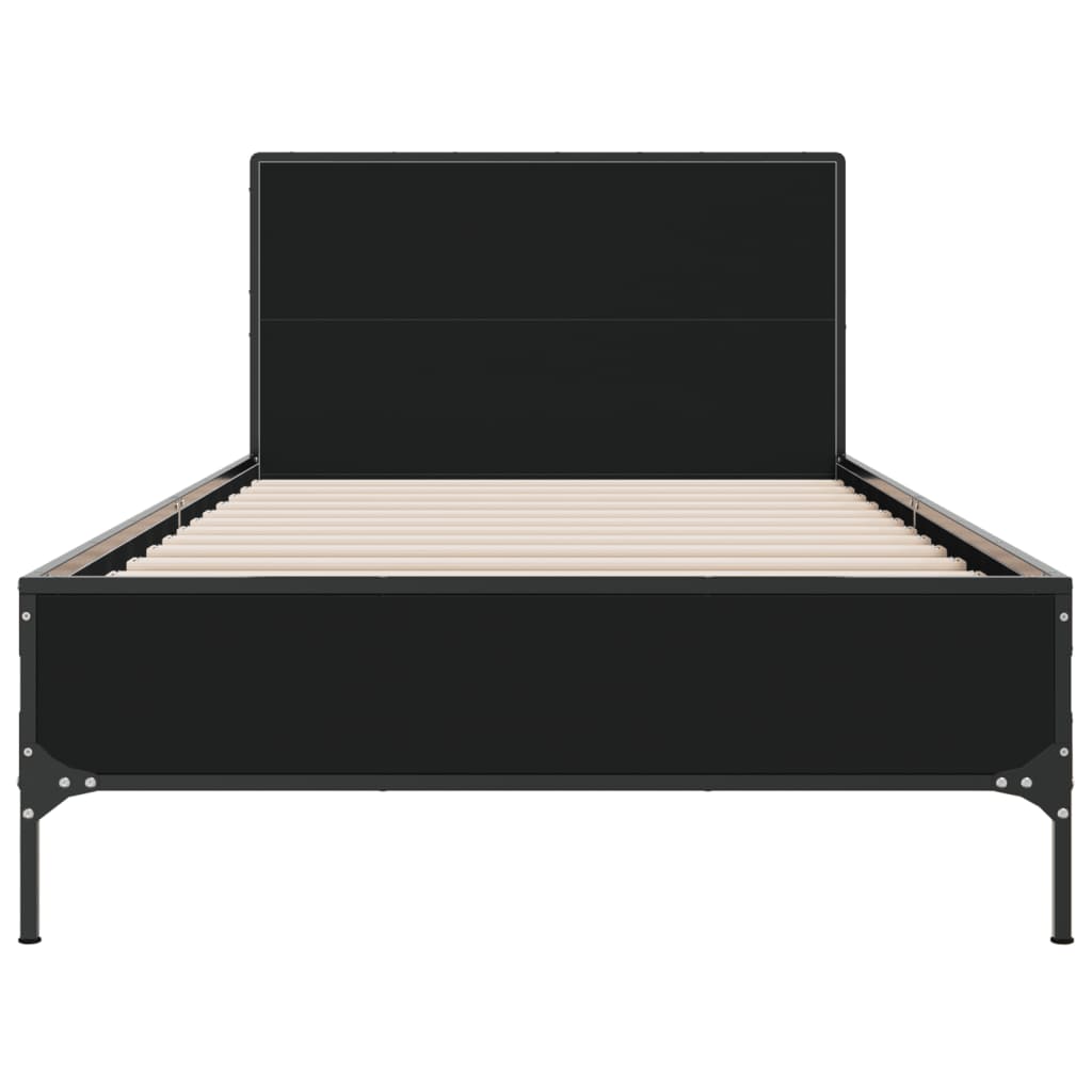 8721102445408_g_en_hd_2 vidaXL Bed Frame without Mattress Black 90x190 cm - Image 4