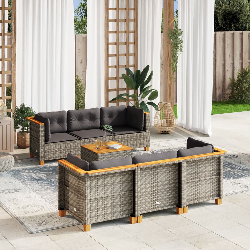 8721102449451_m_en_hd_1 vidaXL 7 Piece Garden Sofa Set with Cushions Grey Poly Rattan - Image 1