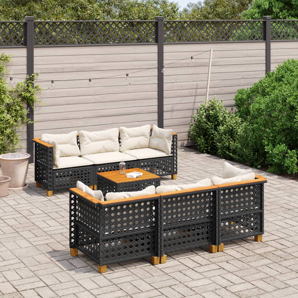 8721102449475_m_en_hd_1 vidaXL 7 Piece Garden Sofa Set with Cushions Black Poly Rattan - Image 1
