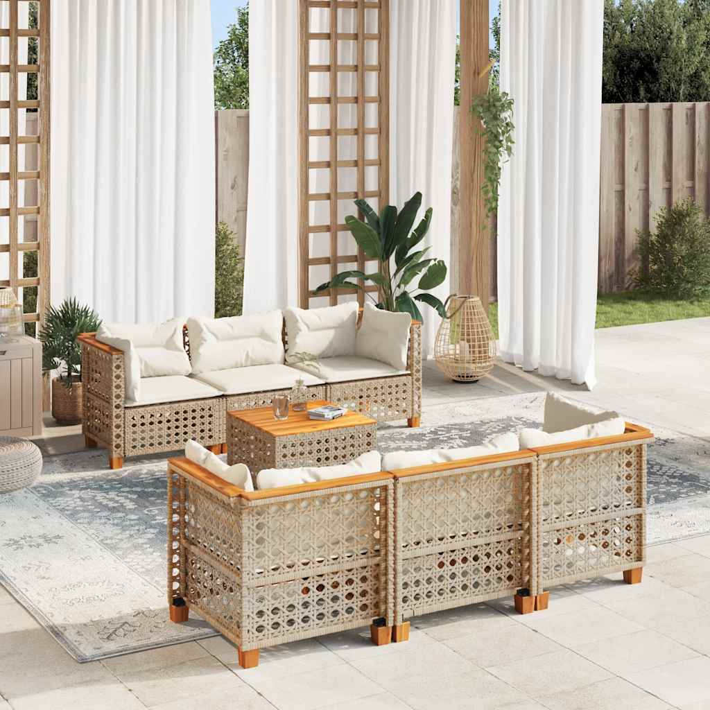 8721102449499_m_en_hd_1 vidaXL 7 Piece Garden Sofa Set with Cushions Beige Poly Rattan - Image 1