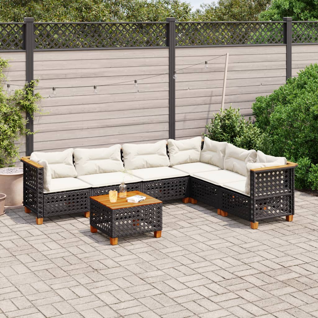 8721102450730_m_en_hd_1 vidaXL 7 Piece Garden Sofa Set with Cushions Black Poly Rattan - Image 1