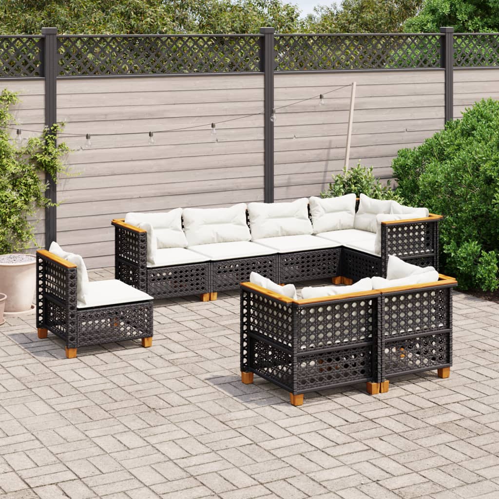 8721102451096_m_en_hd_1 vidaXL 8 Piece Garden Sofa Set with Cushions Black Poly Rattan - Image 1