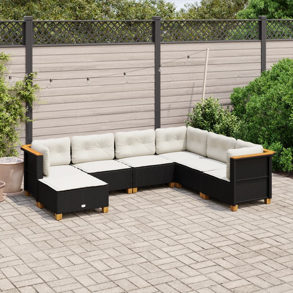 8721102451423_m_en_hd_1 vidaXL 7 Piece Garden Sofa Set with Cushions Black Poly Rattan - Image 1