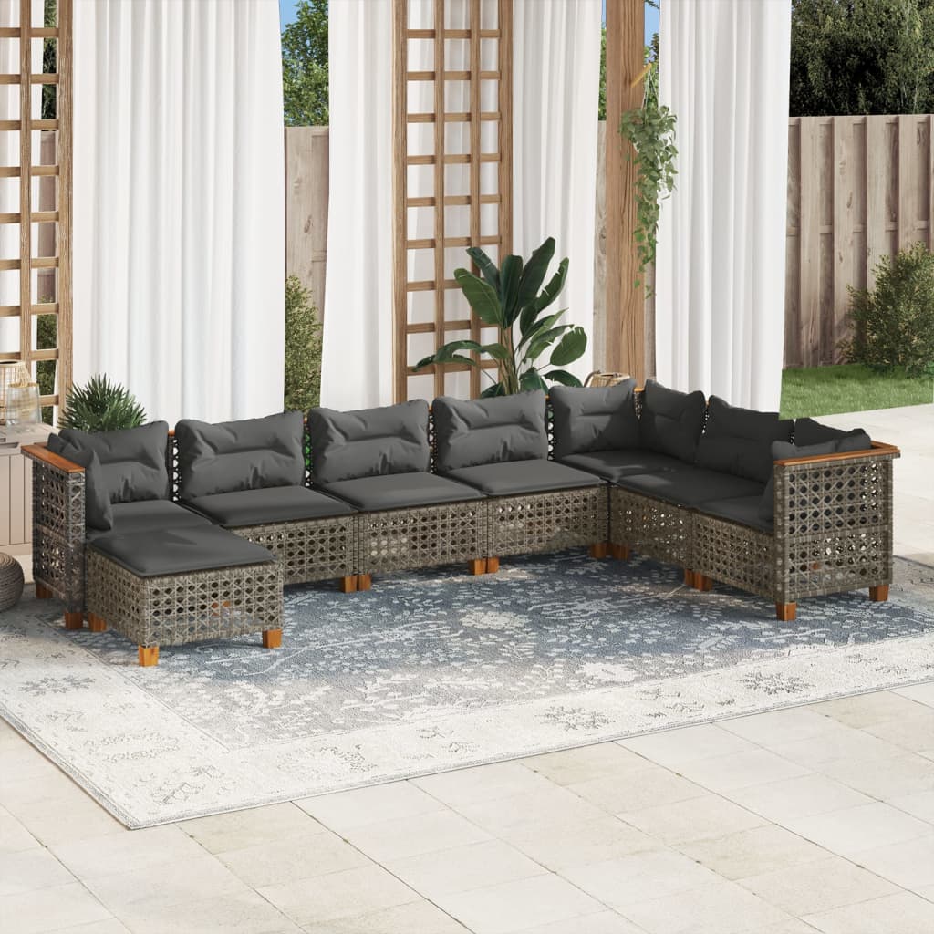 8721102451645_m_en_hd_1 vidaXL 8 Piece Garden Sofa Set with Cushions Grey Poly Rattan - Image 1