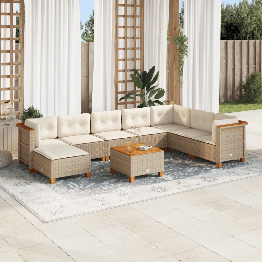 8721102451683_m_en_hd_1 vidaXL 9 Piece Garden Sofa Set with Cushions Beige Poly Rattan - Image 1