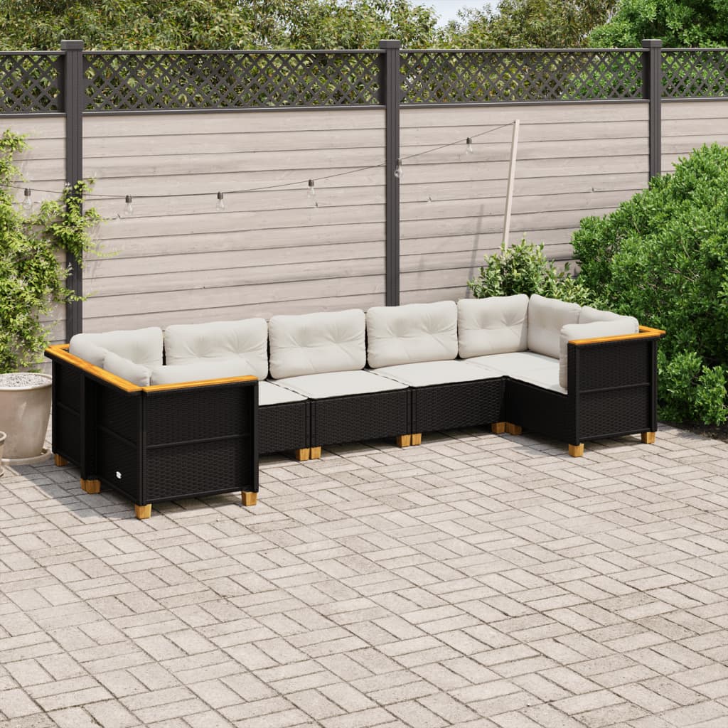 8721102451782_m_en_hd_1 vidaXL 7 Piece Garden Sofa Set with Cushions Black Poly Rattan - Image 1