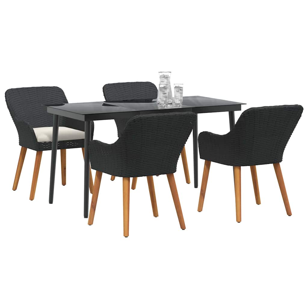 8721102453281_wbg-mo_en_hd_1 vidaXL Garden Dining Set with Cushion 5 pcs Black Poly Rattan - Image 3