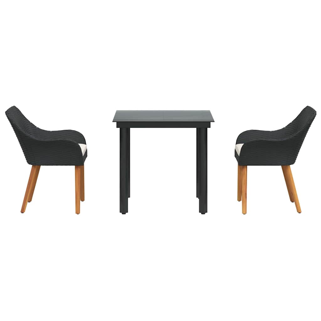8721102453335_wbg-fr_en_hd_4 vidaXL Garden Dining Set with Cushion 3 pcs Black Poly Rattan - Image 7