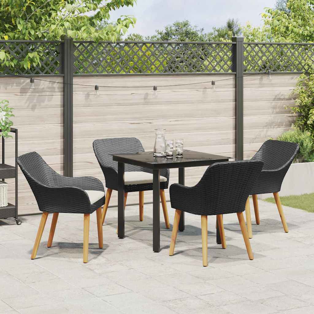 8721102453342_mo-im_en_hd_2 vidaXL Garden Dining Set with Cushion 5 pcs Black Poly Rattan - Image 4