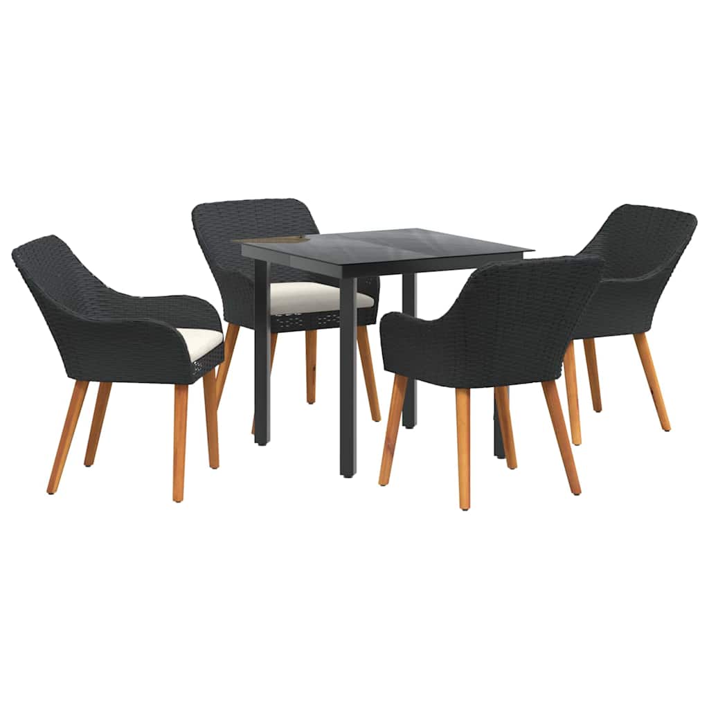8721102453342_wbg-an-m_en_hd_3 vidaXL Garden Dining Set with Cushion 5 pcs Black Poly Rattan - Image 2
