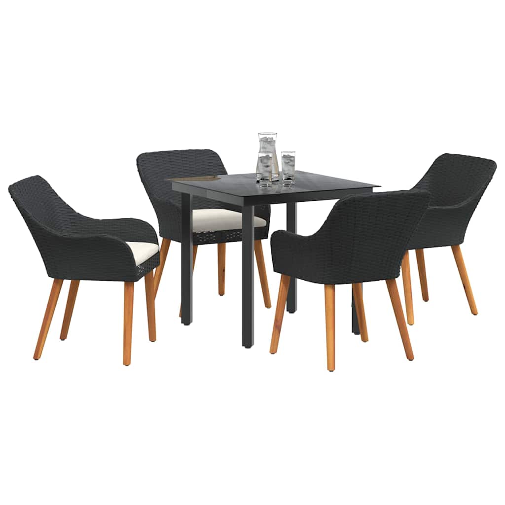 8721102453342_wbg-mo_en_hd_1 vidaXL Garden Dining Set with Cushion 5 pcs Black Poly Rattan - Image 3