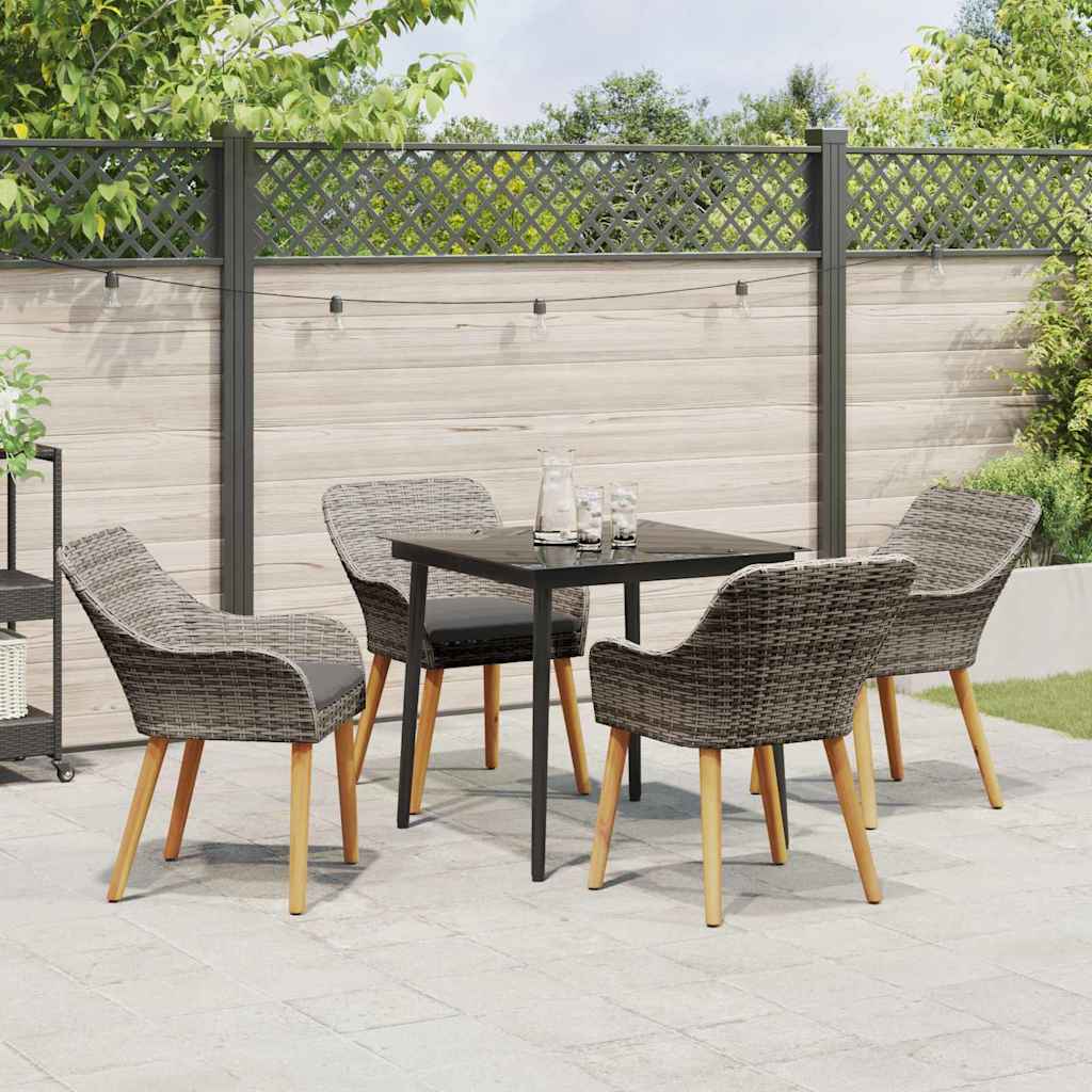 8721102453410_mo-im_en_hd_2 vidaXL Garden Dining Set with Cushion 5 pcs Grey Poly Rattan - Image 4