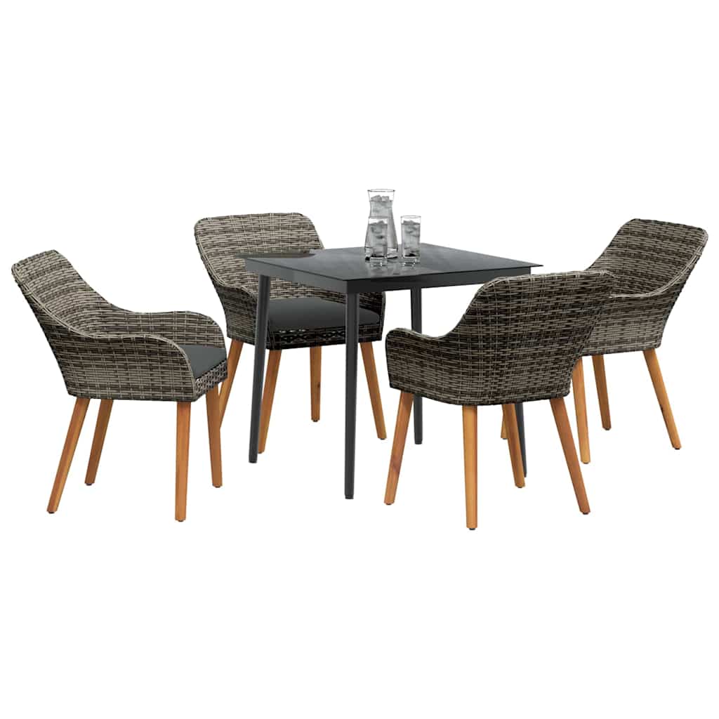 8721102453410_wbg-mo_en_hd_1 vidaXL Garden Dining Set with Cushion 5 pcs Grey Poly Rattan - Image 3
