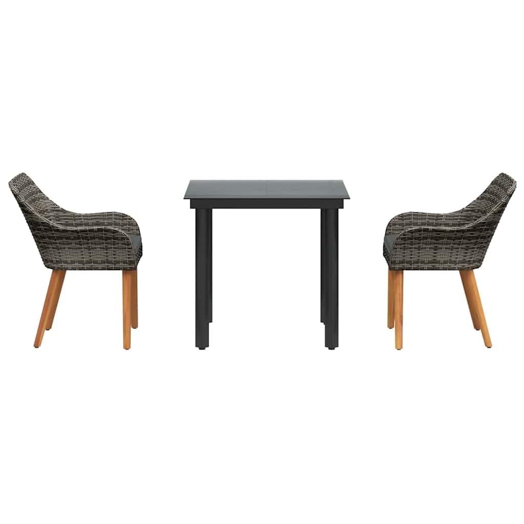 8721102453472_wbg-fr_en_hd_4 vidaXL Garden Dining Set with Cushion 3 pcs Grey Poly Rattan - Image 7