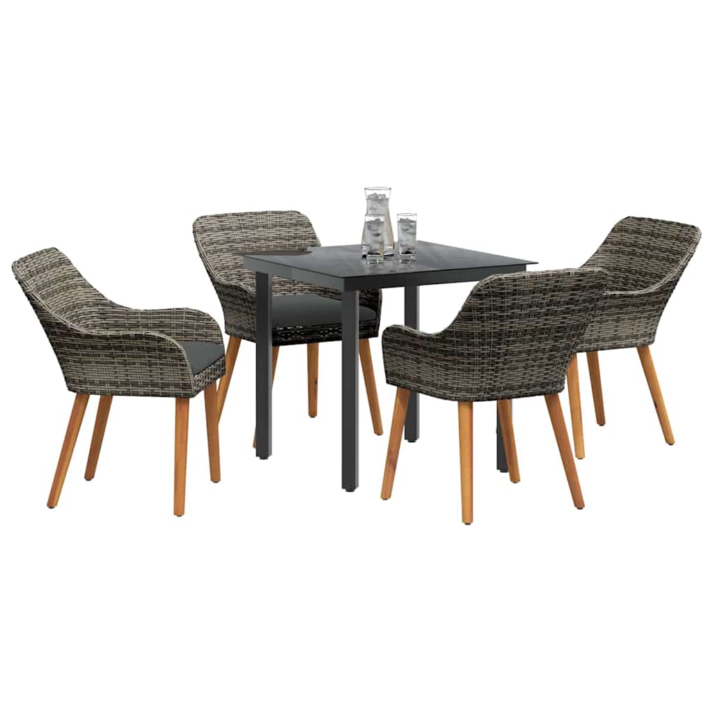 8721102453489_wbg-mo_en_hd_1 vidaXL Garden Dining Set with Cushion 5 pcs Grey Poly Rattan - Image 3