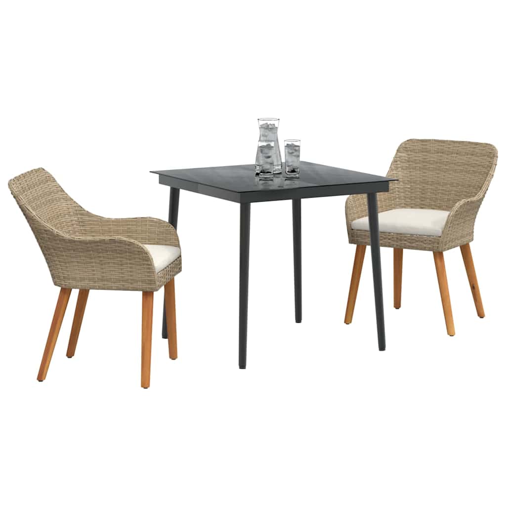 8721102453540_wbg-mo_en_hd_1 vidaXL Garden Dining Set with Cushion 3 pcs Beige Poly Rattan - Image 3
