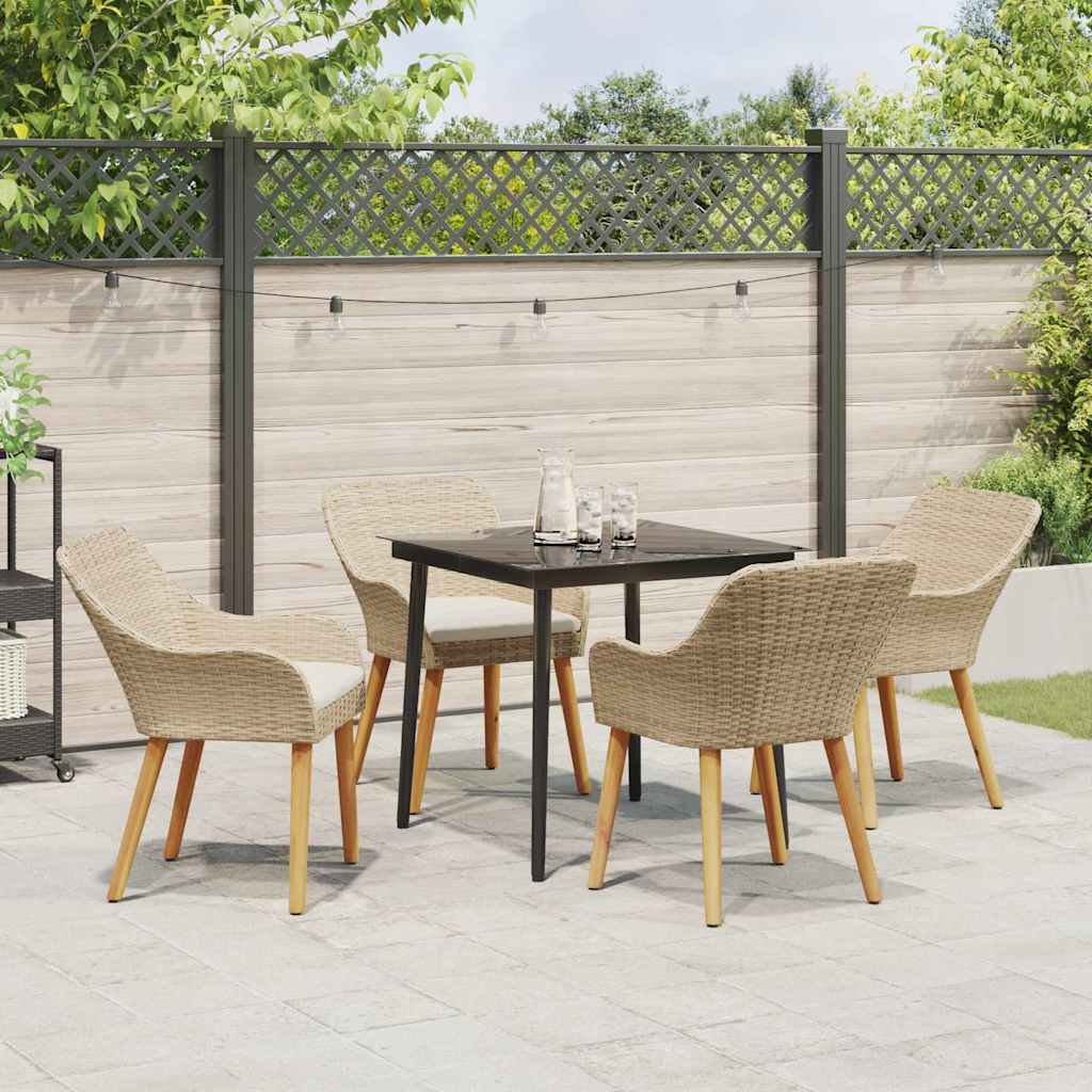 8721102453557_mo-im_en_hd_2 vidaXL Garden Dining Set with Cushion 5 pcs Beige Poly Rattan - Image 4