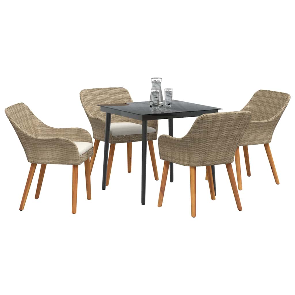 8721102453557_wbg-mo_en_hd_1 vidaXL Garden Dining Set with Cushion 5 pcs Beige Poly Rattan - Image 3