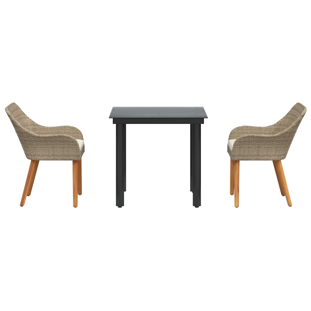 8721102453618_wbg-fr_en_hd_4 vidaXL Garden Dining Set with Cushion 3 pcs Beige Poly Rattan - Image 7