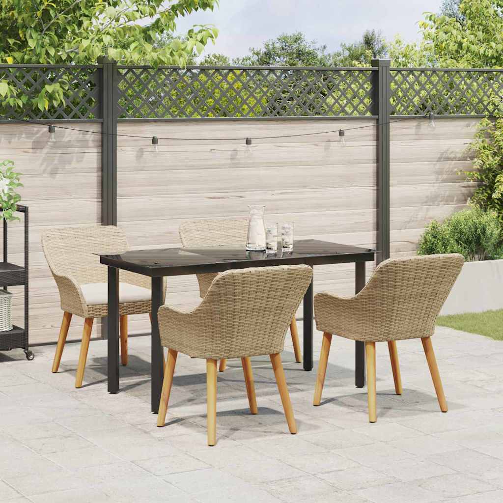 8721102453632_mo-im_en_hd_2 vidaXL Garden Dining Set with Cushion 5 pcs Beige Poly Rattan - Image 4