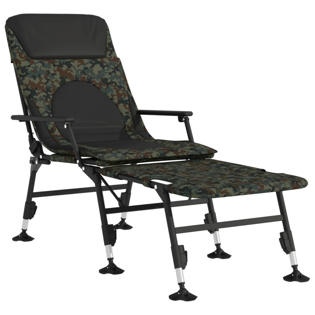 8721102454707_a_en_hd_1 vidaXL Fishing Bedchair with Adjustable Mud Legs Foldable Camouflage - Image 2