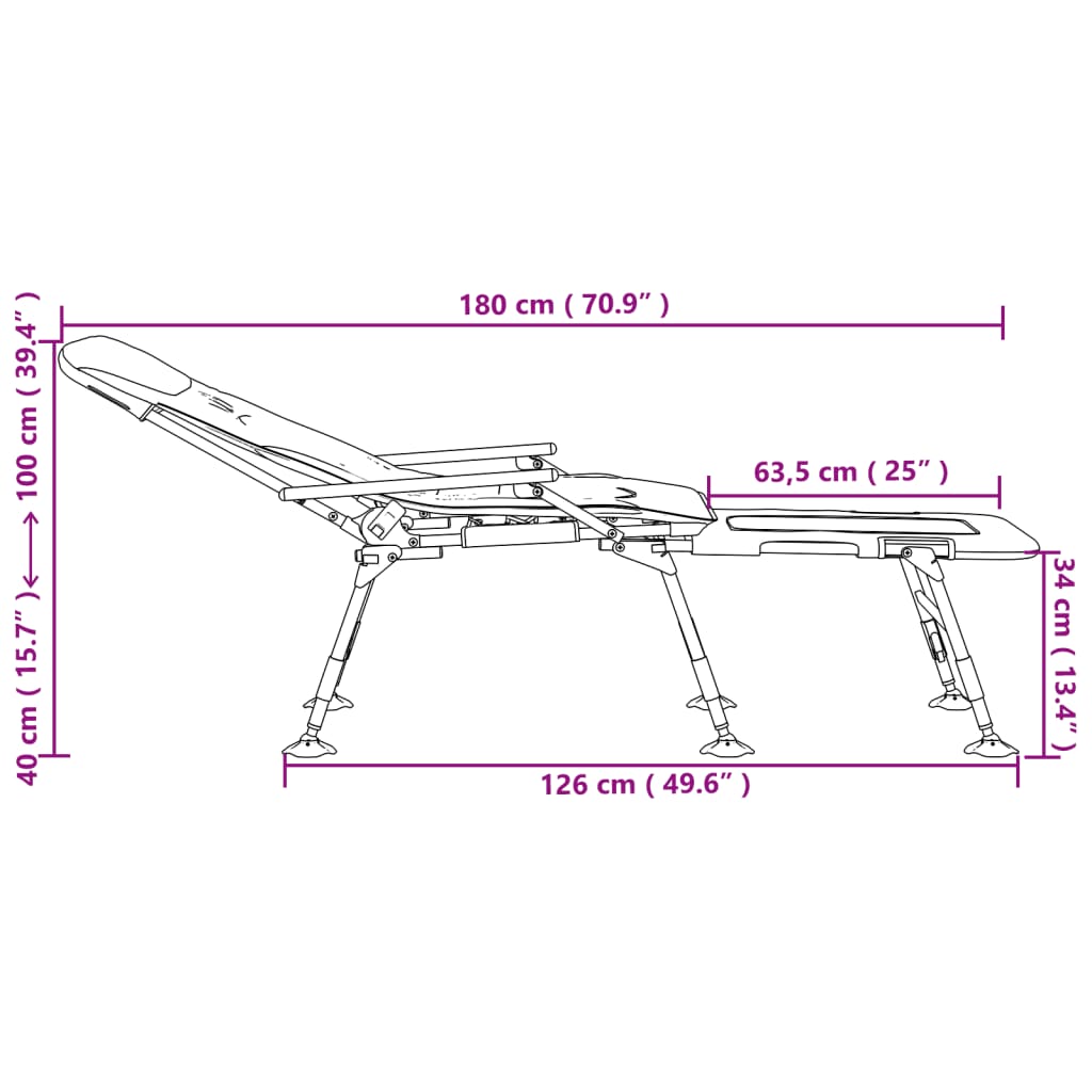 8721102454707_g_en_hd_10 vidaXL Fishing Bedchair with Adjustable Mud Legs Foldable Camouflage - Image 12