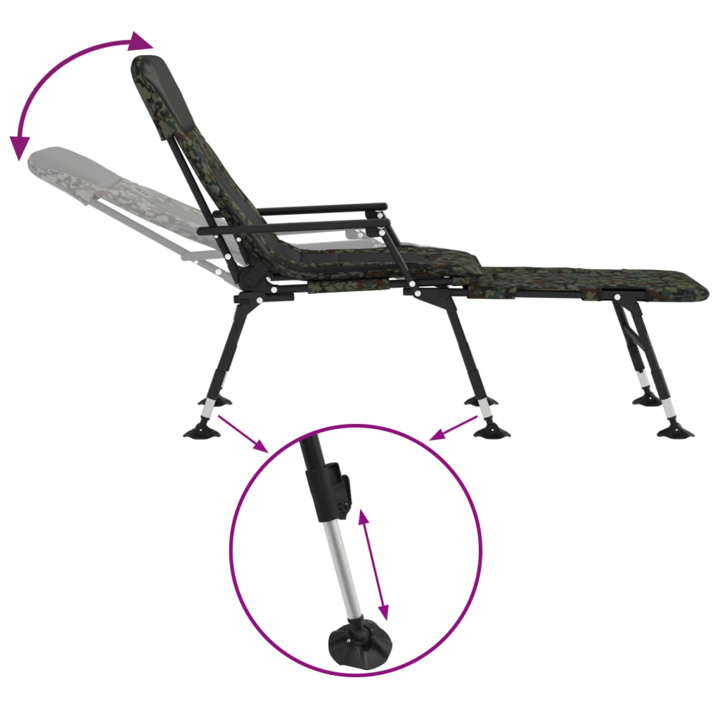 8721102454707_g_en_hd_4 vidaXL Fishing Bedchair with Adjustable Mud Legs Foldable Camouflage - Image 6