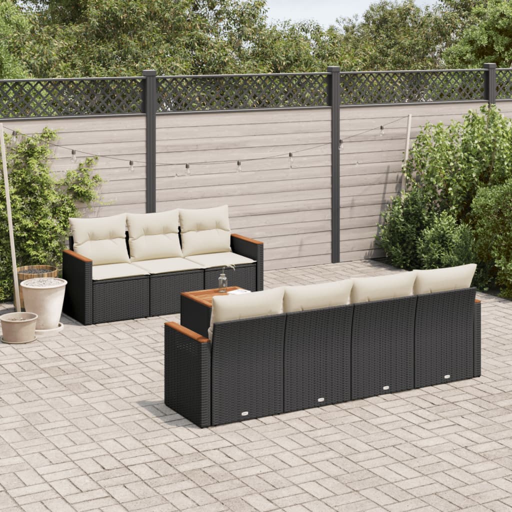 8721102459009_m_en_hd_1 vidaXL 8 Piece Garden Sofa Set with Cushions Black Poly Rattan - Image 1
