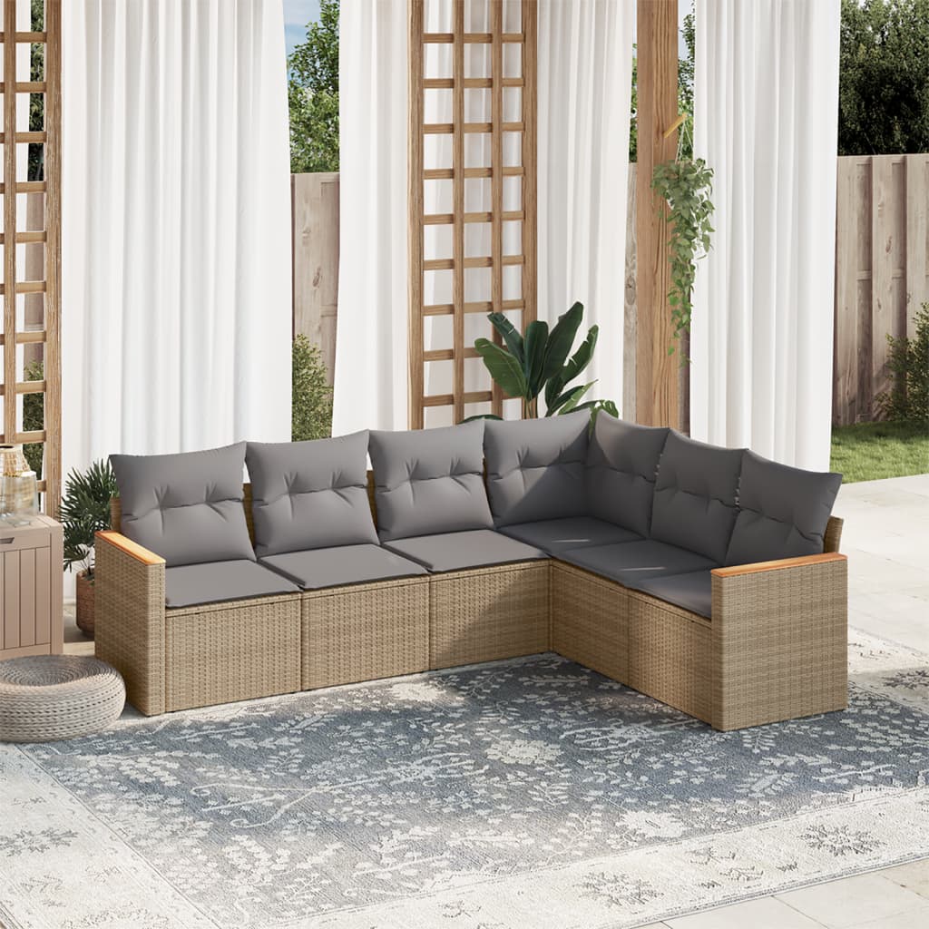 8721102460999_m_en_hd_1 vidaXL 6 Piece Garden Sofa Set with Cushions Beige Poly Rattan - Image 1