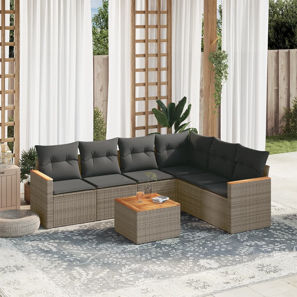 8721102461071_m_en_hd_1 vidaXL 7 Piece Garden Sofa Set with Cushions Grey Poly Rattan - Image 1