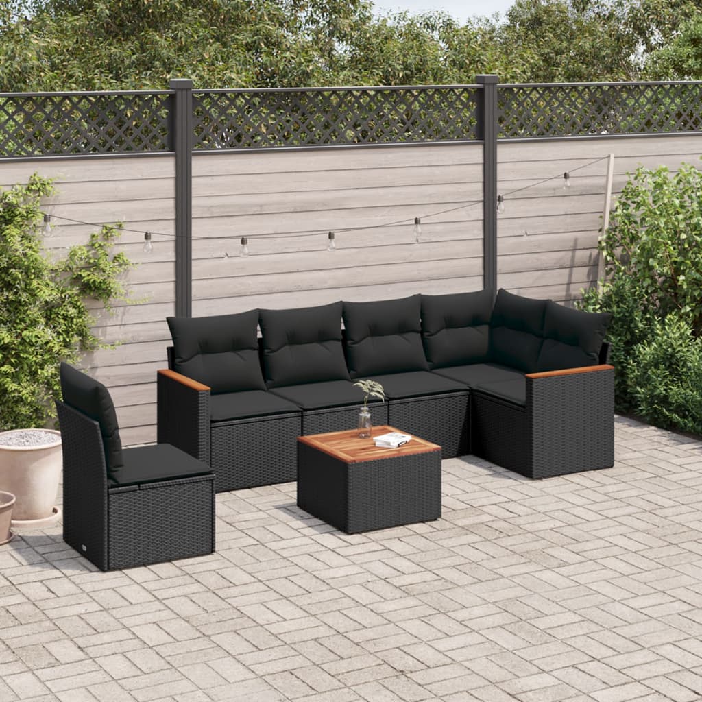 8721102461163_m_en_hd_1 vidaXL 7 Piece Garden Sofa Set with Cushions Black Poly Rattan - Image 1