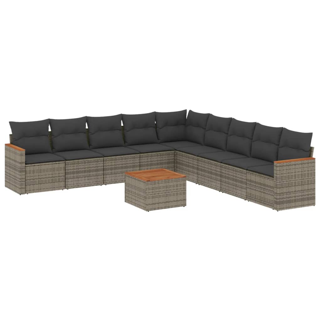 8721102461637_a_en_hd_1 vidaXL 10 Piece Garden Sofa Set with Cushions Grey Poly Rattan - Image 2