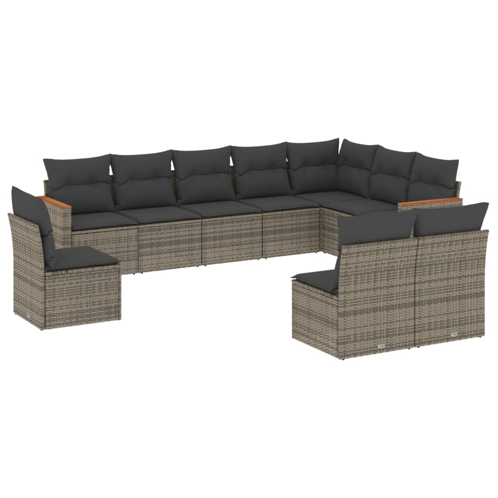 8721102461705_a_en_hd_1 vidaXL 10 Piece Garden Sofa Set with Cushions Grey Poly Rattan - Image 2