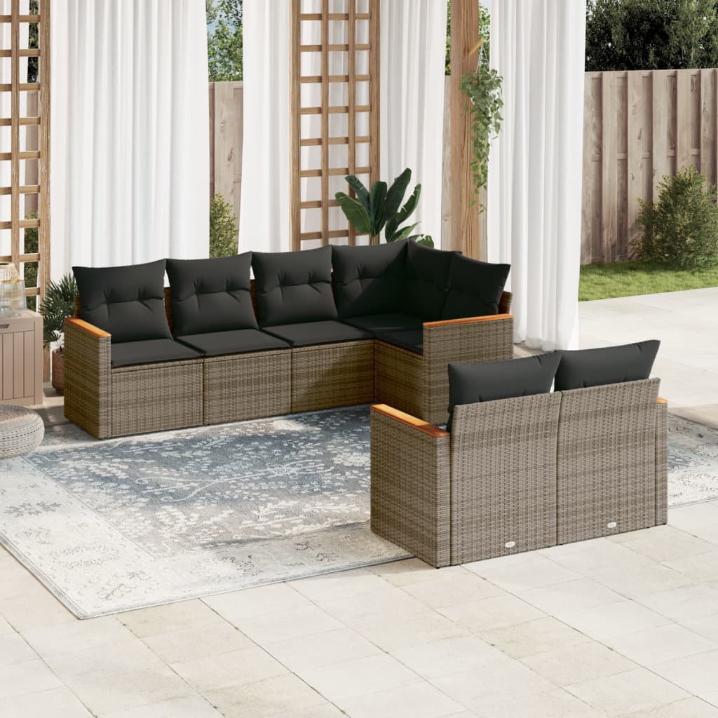 8721102462405_m_en_hd_1 vidaXL 7 Piece Garden Sofa Set with Cushions Grey Poly Rattan - Image 1