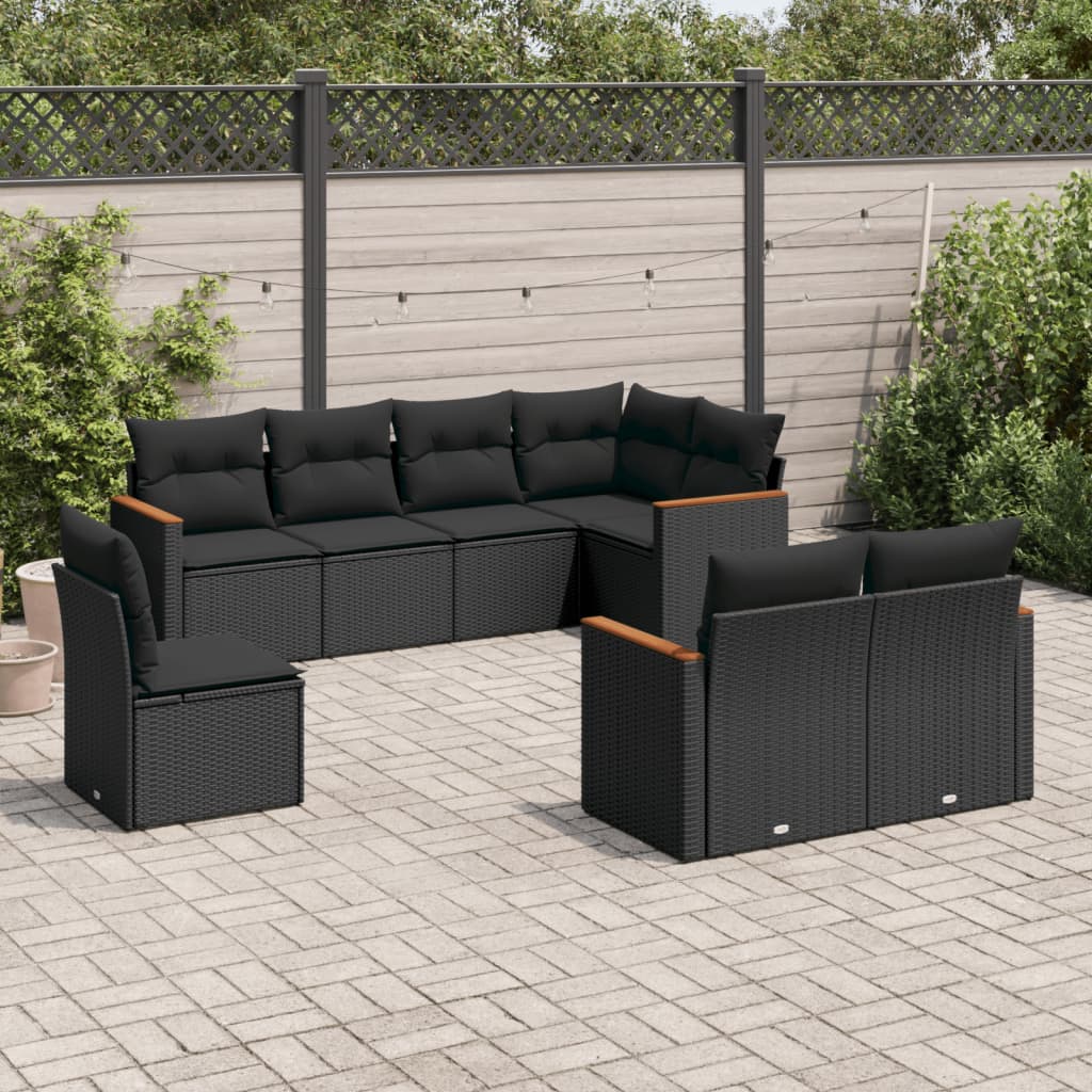 8721102462566_m_en_hd_1 vidaXL 8 Piece Garden Sofa Set with Cushions Black Poly Rattan - Image 1