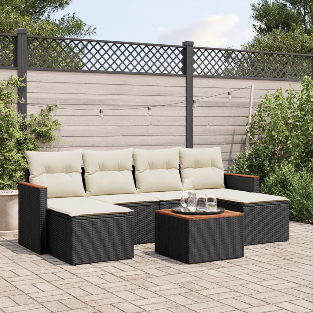 8721102463204_m_en_hd_1 vidaXL 7 Piece Garden Sofa Set with Cushions Black Poly Rattan - Image 1