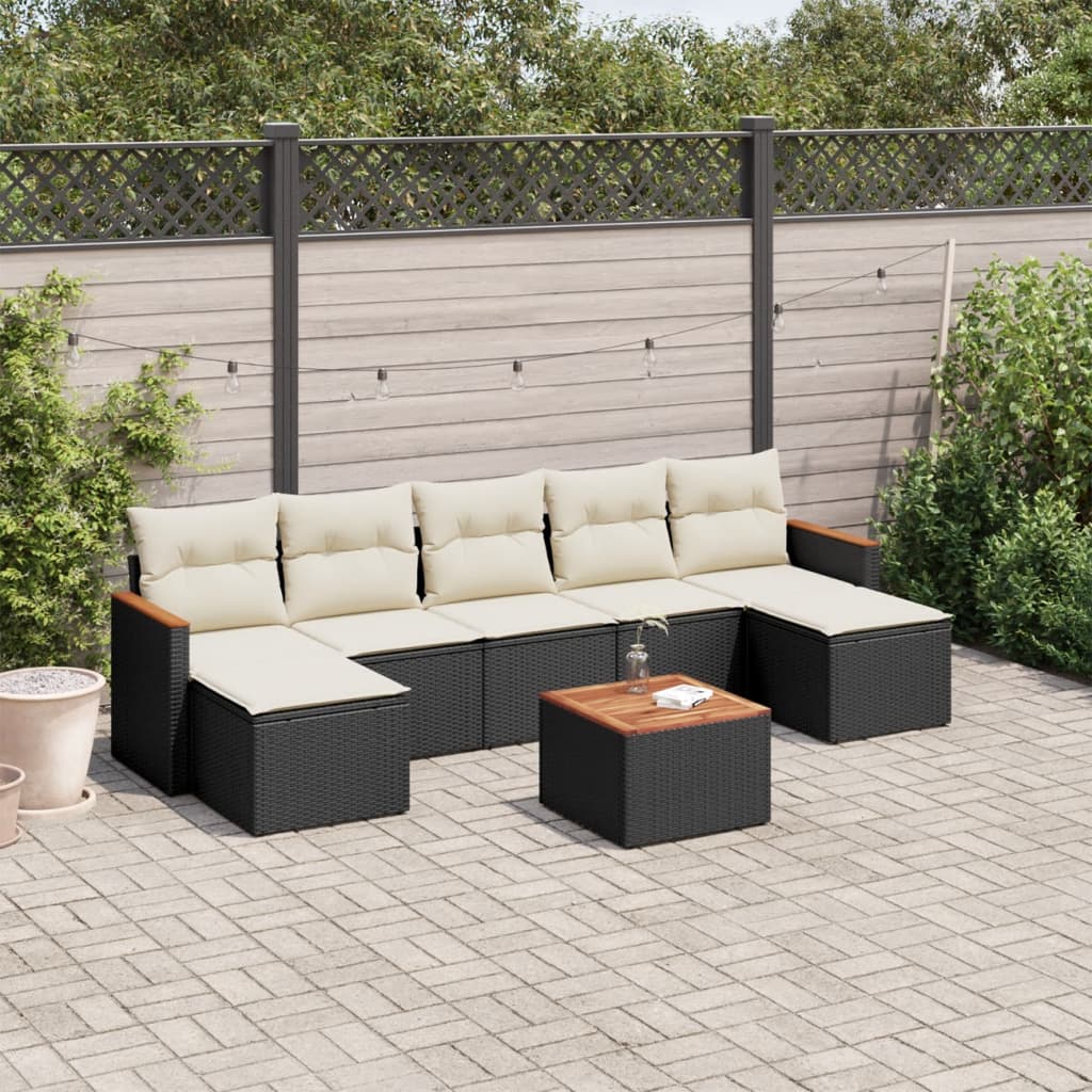 8721102463341_m_en_hd_1 vidaXL 8 Piece Garden Sofa Set with Cushions Black Poly Rattan - Image 1
