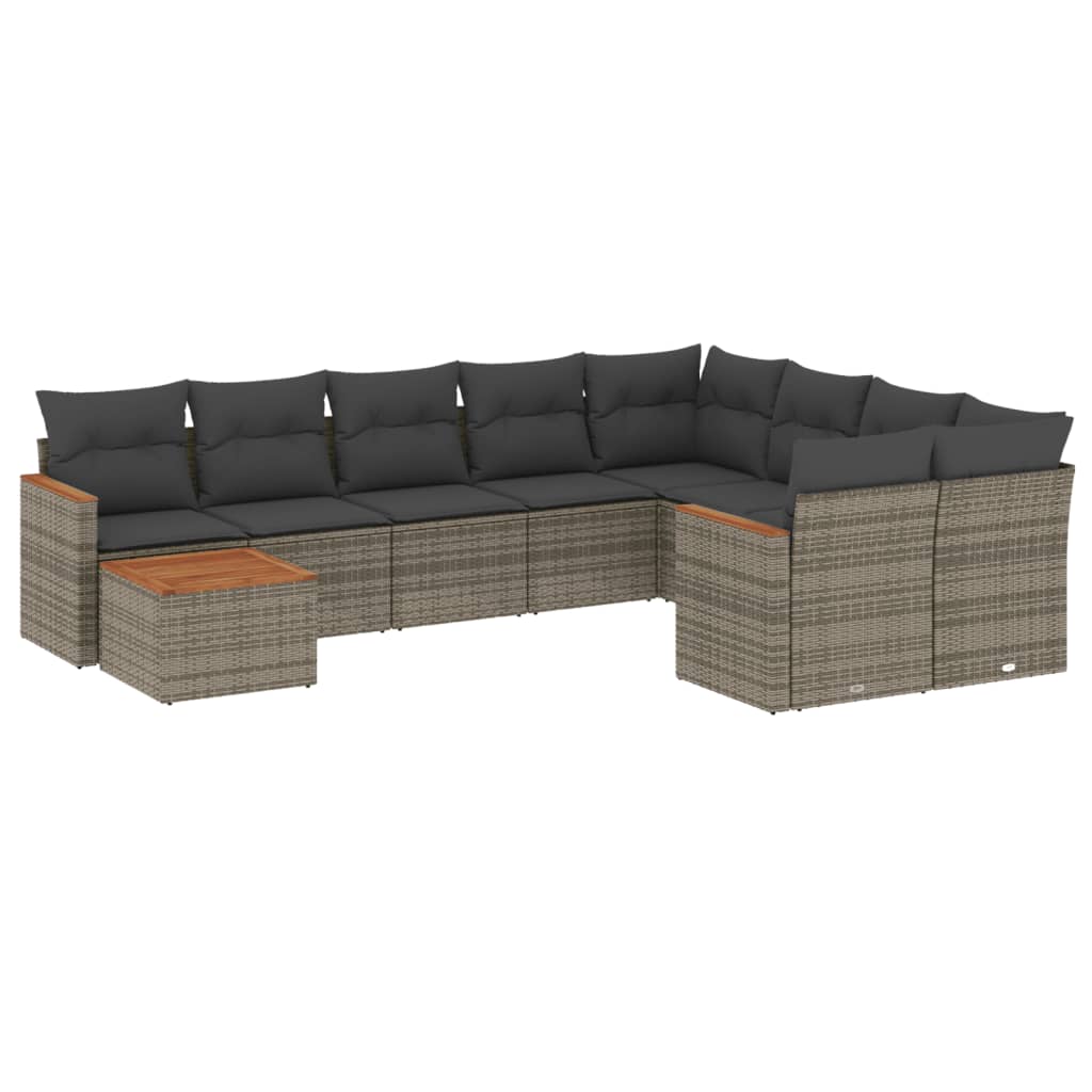 8721102464157_a_en_hd_1 vidaXL 10 Piece Garden Sofa Set with Cushions Grey Poly Rattan - Image 2
