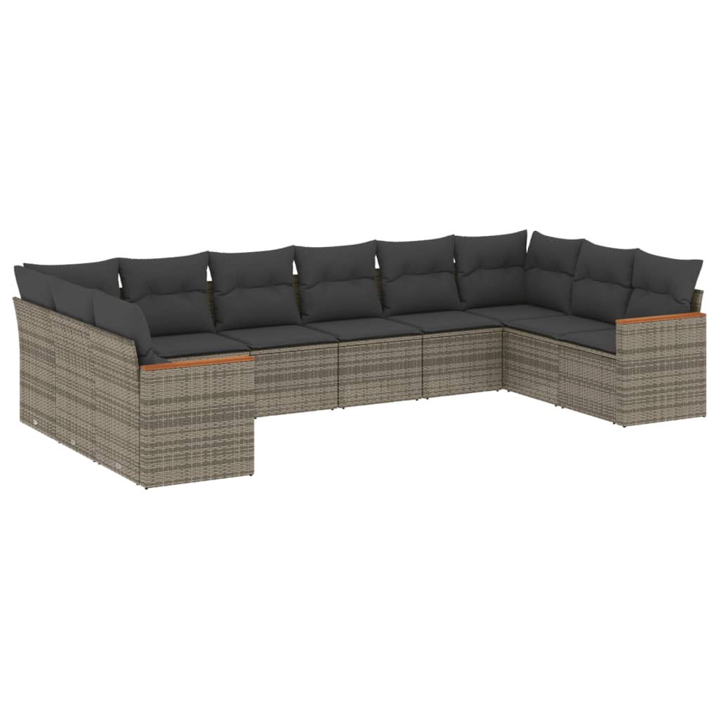 8721102464225_a_en_hd_1 vidaXL 10 Piece Garden Sofa Set with Cushions Grey Poly Rattan - Image 2