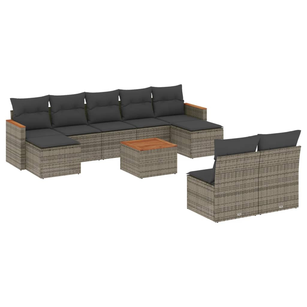 8721102464782_a_en_hd_1 vidaXL 10 Piece Garden Sofa Set with Cushions Grey Poly Rattan - Image 2
