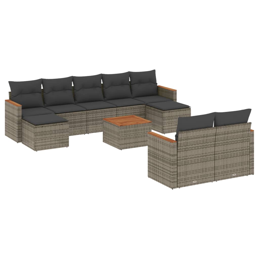 8721102465062_a_en_hd_1 vidaXL 10 Piece Garden Sofa Set with Cushions Grey Poly Rattan - Image 2