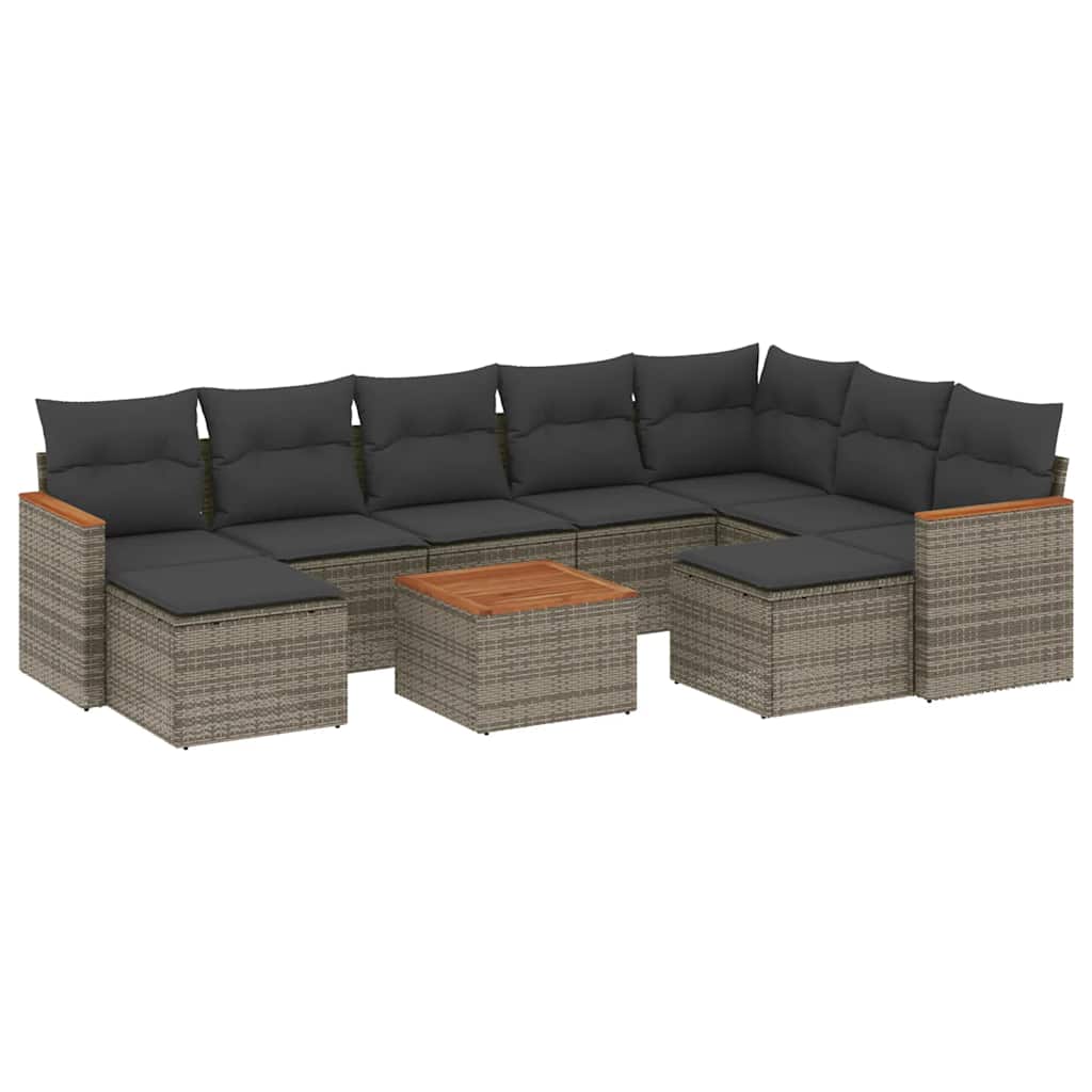 8721102466465_a_en_hd_1 vidaXL 10 Piece Garden Sofa Set with Cushions Grey Poly Rattan - Image 2