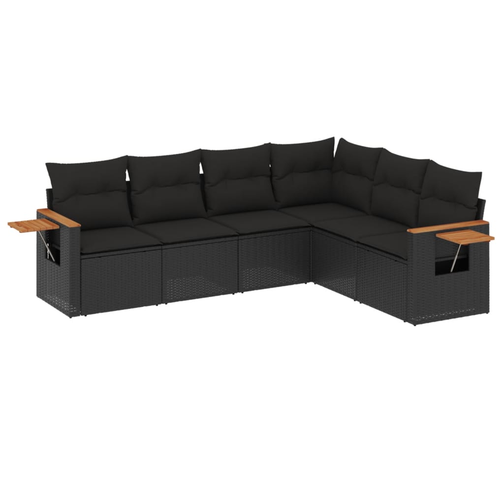 8721102469350_a_en_hd_1 vidaXL 6 Piece Garden Sofa Set with Cushions Black Poly Rattan - Image 2